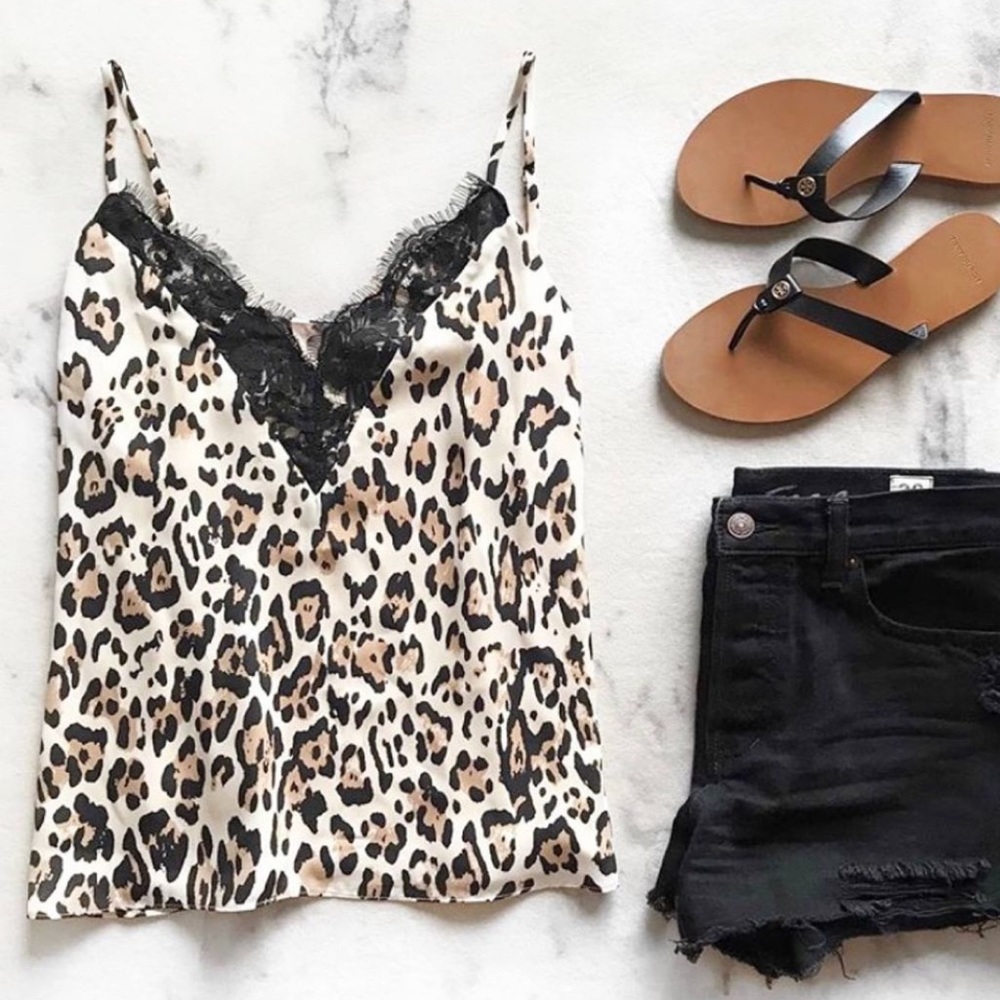 Socialite Leopard and Lace Cami